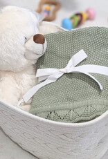 Bub2Kids Bub2Kids 100% Organic Cotton Knitted Blanket - 80x100 cm - Sage