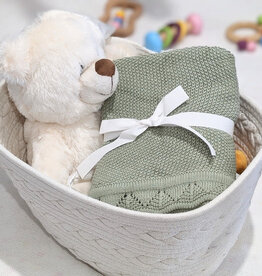 Bub2Kids Bub2Kids 100% Organic Cotton Knitted Blanket - 80x100 cm - Sage