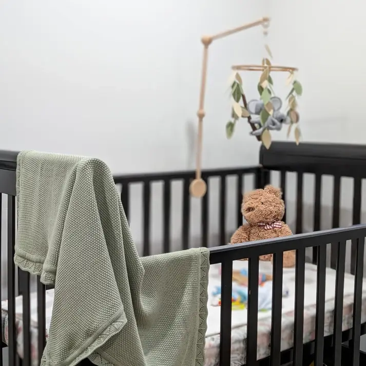 Bub2Kids Bub2Kids 100% Organic Cotton Knitted Blanket - 80x100 cm - Sage
