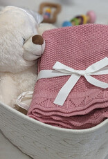 Bub2Kids Bub2Kids 100% Organic Cotton Knitted Blanket - 80x100 cm - Rose Pink