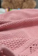 Bub2Kids Bub2Kids 100% Organic Cotton Knitted Blanket - 80x100 cm - Rose Pink