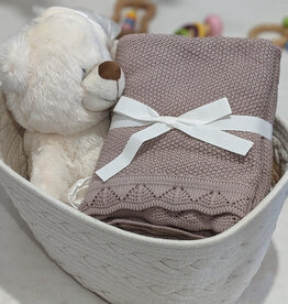 Bub2Kids Bub2Kids 100% Organic Cotton Knitted Blanket - 80x100 cm - Lilac