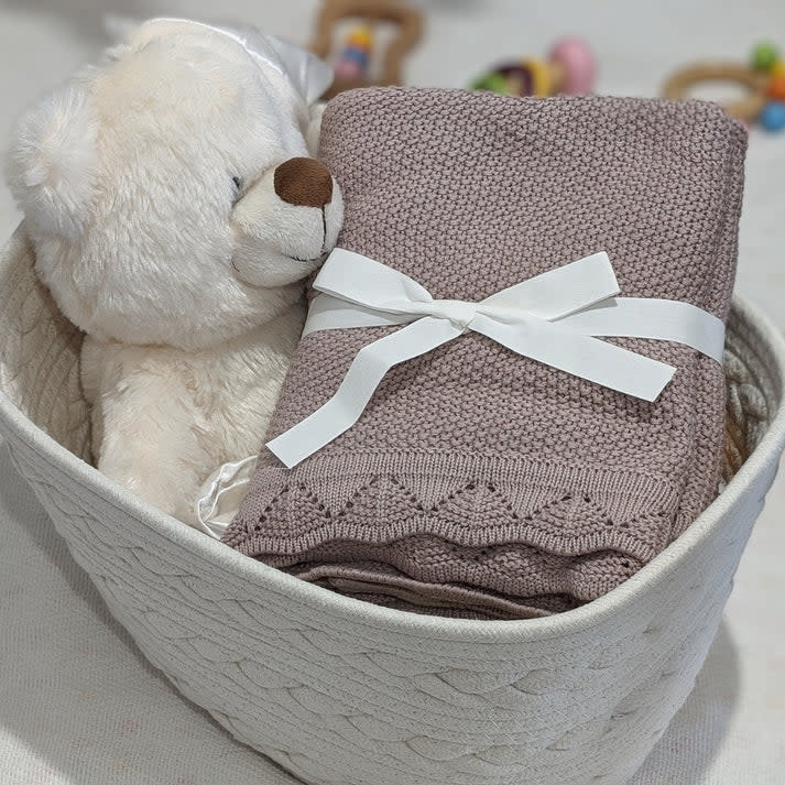 Bub2Kids Bub2Kids 100% Organic Cotton Knitted Blanket - 80x100 cm - Lilac