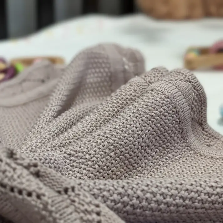 Bub2Kids Bub2Kids 100% Organic Cotton Knitted Blanket - 80x100 cm - Lilac