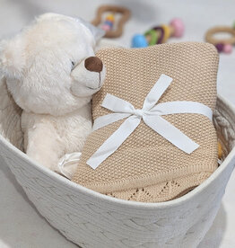 Bub2Kids Bub2Kids 100% Organic Cotton Knitted Blanket - 80x100 cm - Beige
