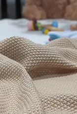 Bub2Kids Bub2Kids 100% Organic Cotton Knitted Blanket - 80x100 cm - Beige