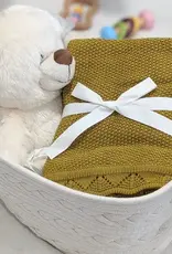 Bub2Kids Bub2Kids 100% Organic Cotton Knitted Blanket - 80x100 cm - Mustard