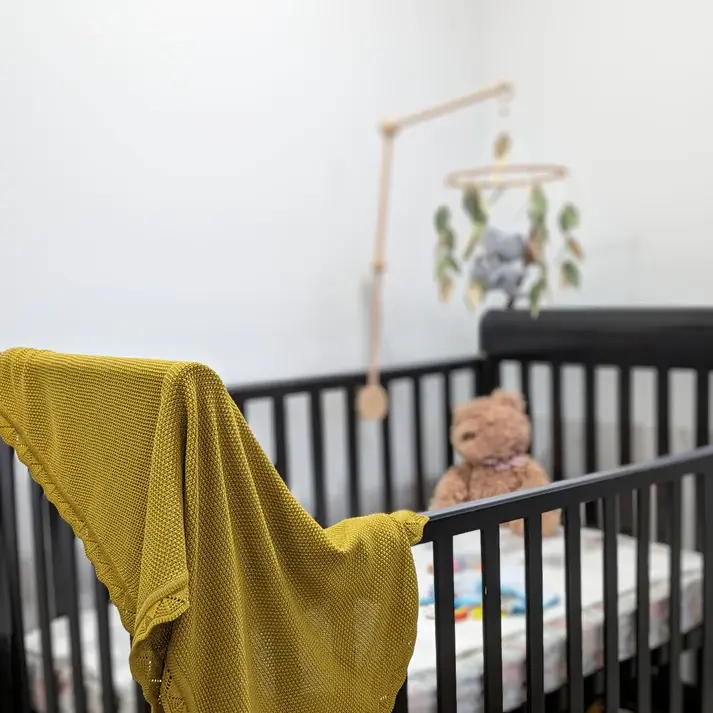 Bub2Kids Bub2Kids 100% Organic Cotton Knitted Blanket - 80x100 cm - Mustard