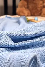 Bub2Kids Bub2Kids 100% Organic Cotton Knitted Blanket - 80x100 cm - Blue