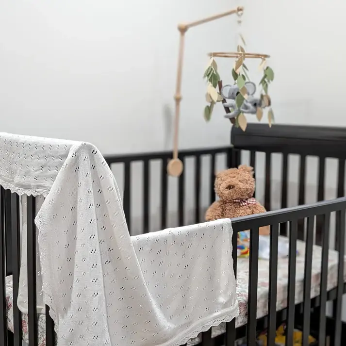 Bub2Kids Bub2Kids 100% Organic Cotton Knitted Blanket - 80x100 cm - White