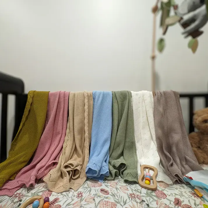 Bub2Kids Bub2Kids 100% Organic Cotton Knitted Blanket - 80x100 cm - White