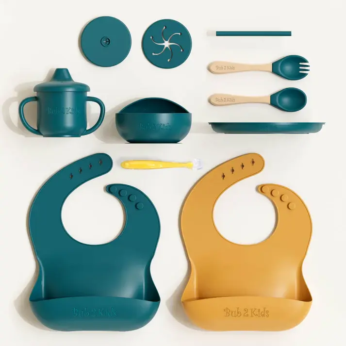 Bub2Kids Bub2Kids 12 Piece All-in-One Silicon Feeding Set