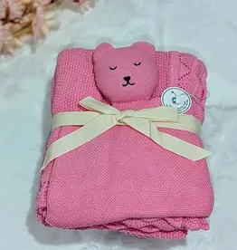 Bub2Kids Bub2Kids 100% Organic Cotton Blanket + Security Comforter Set - Pink