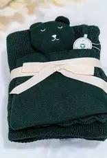 Bub2Kids Bub2Kids 100% Organic Cotton Blanket + Security Comforter Set - Forest Green
