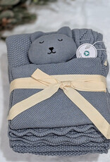 Bub2Kids Bub2Kids 100% Organic Cotton Blanket + Security Comforter Set -  Grey