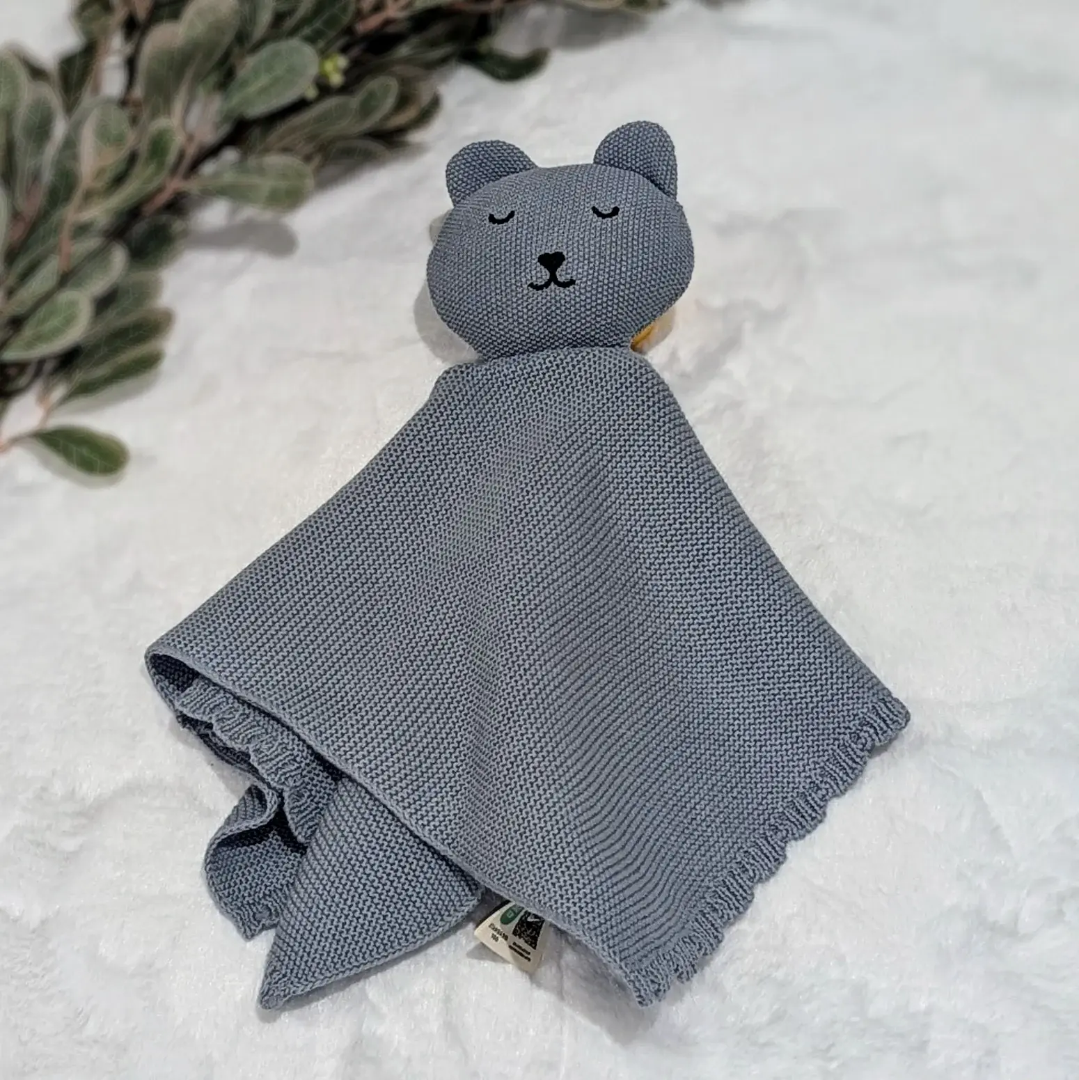 Bub2Kids Bub2Kids 100% Organic Cotton Blanket + Security Comforter Set -  Grey