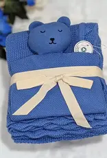 Bub2Kids Bub2Kids 100% Organic Cotton Blanket + Security Comforter Set - Royal Blue