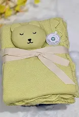 Bub2Kids Bub2Kids 100% Organic Cotton Blanket + Security Comforter Set - Apple Green