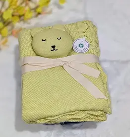 Bub2Kids Bub2Kids 100% Organic Cotton Blanket + Security Comforter Set - Apple Green