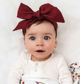Snuggle Hunny Kids Snuggle Hunny Linen Headbow Wrap - Burgundy