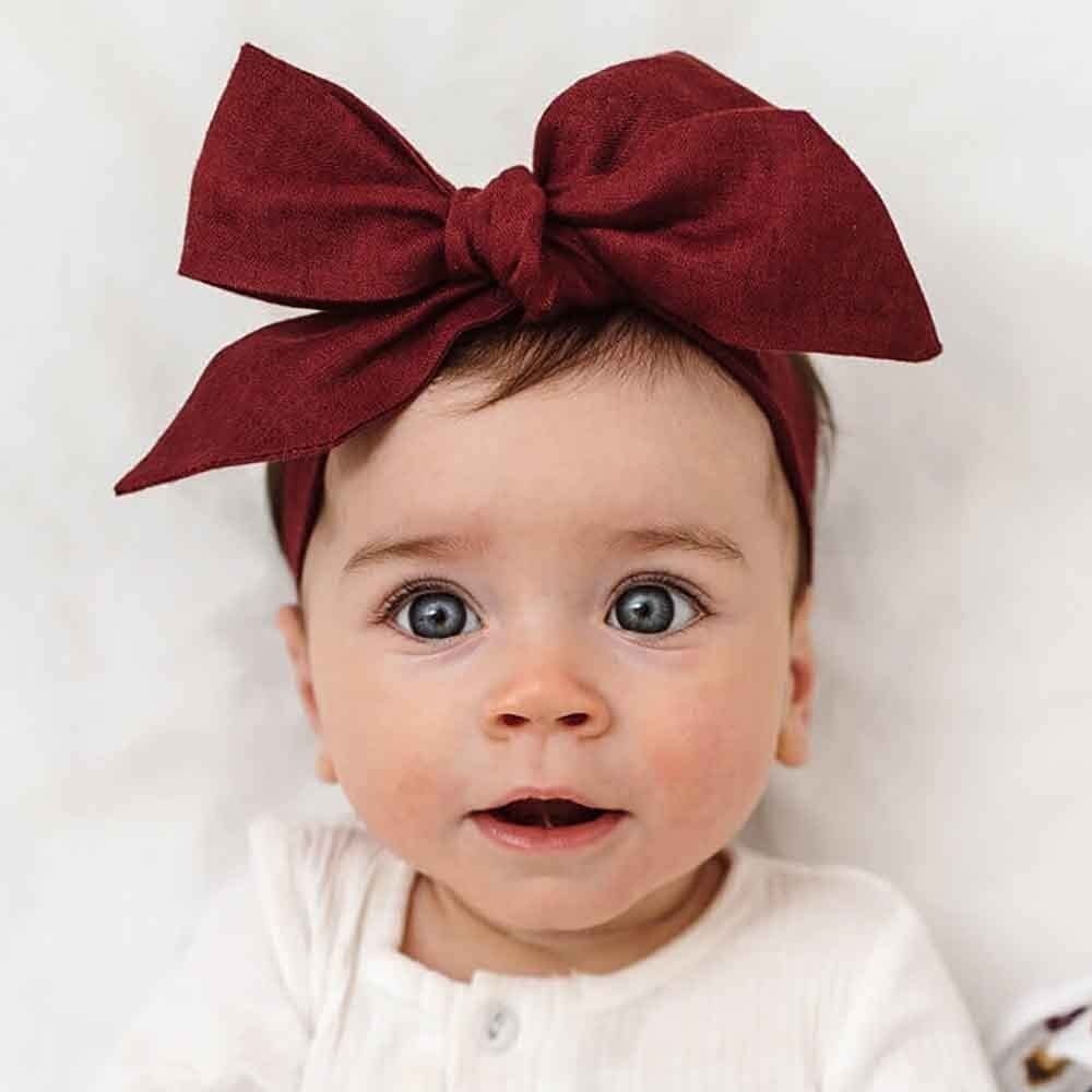 Snuggle Hunny Kids Snuggle Hunny Linen Headbow Wrap - Burgundy