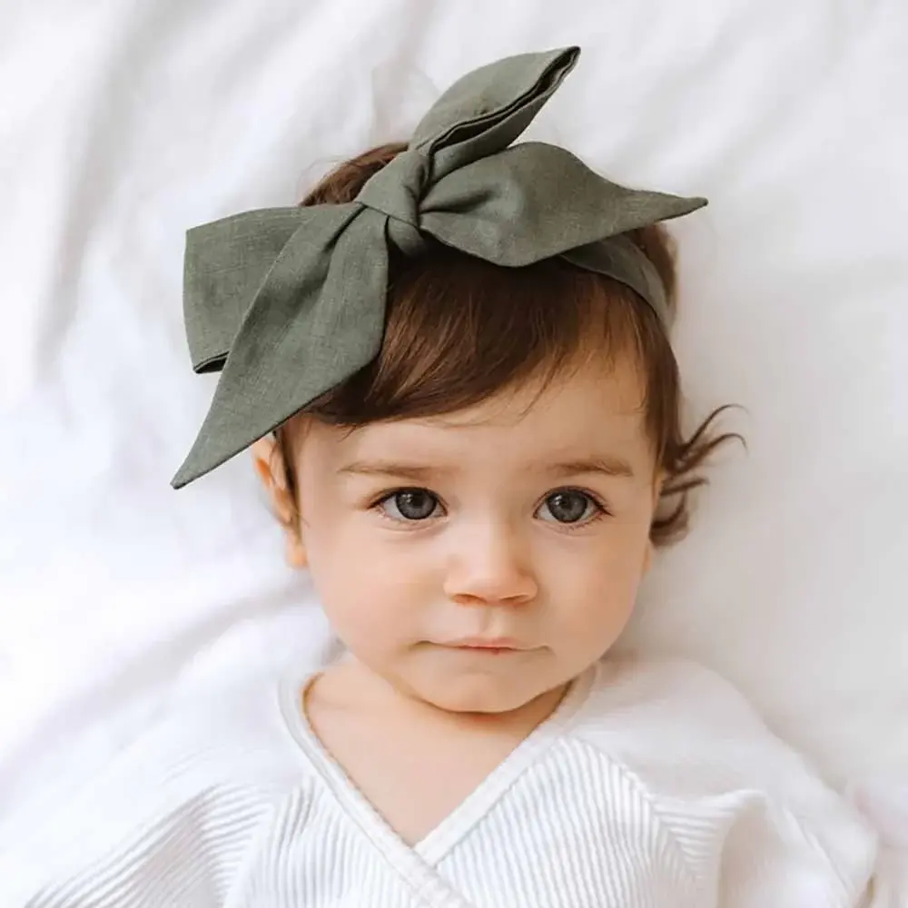 Snuggle Hunny Kids Snuggle Hunny Linen Headbow Wrap - Dusty Olive