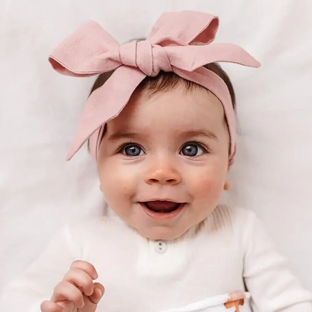 Snuggle Hunny Kids Snuggle Hunny Linen Headbow Wrap - Dusty Pink