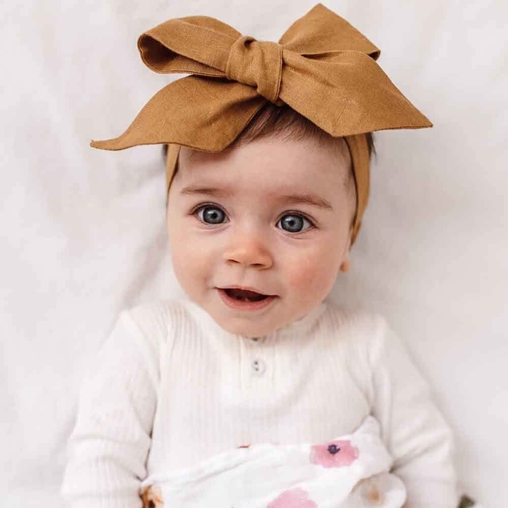 Snuggle Hunny Kids Snuggle Hunny Linen Headbow Wrap - Mustard