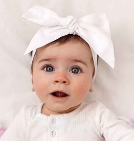 Snuggle Hunny Kids Snuggle Hunny Linen Headbow Wrap - White