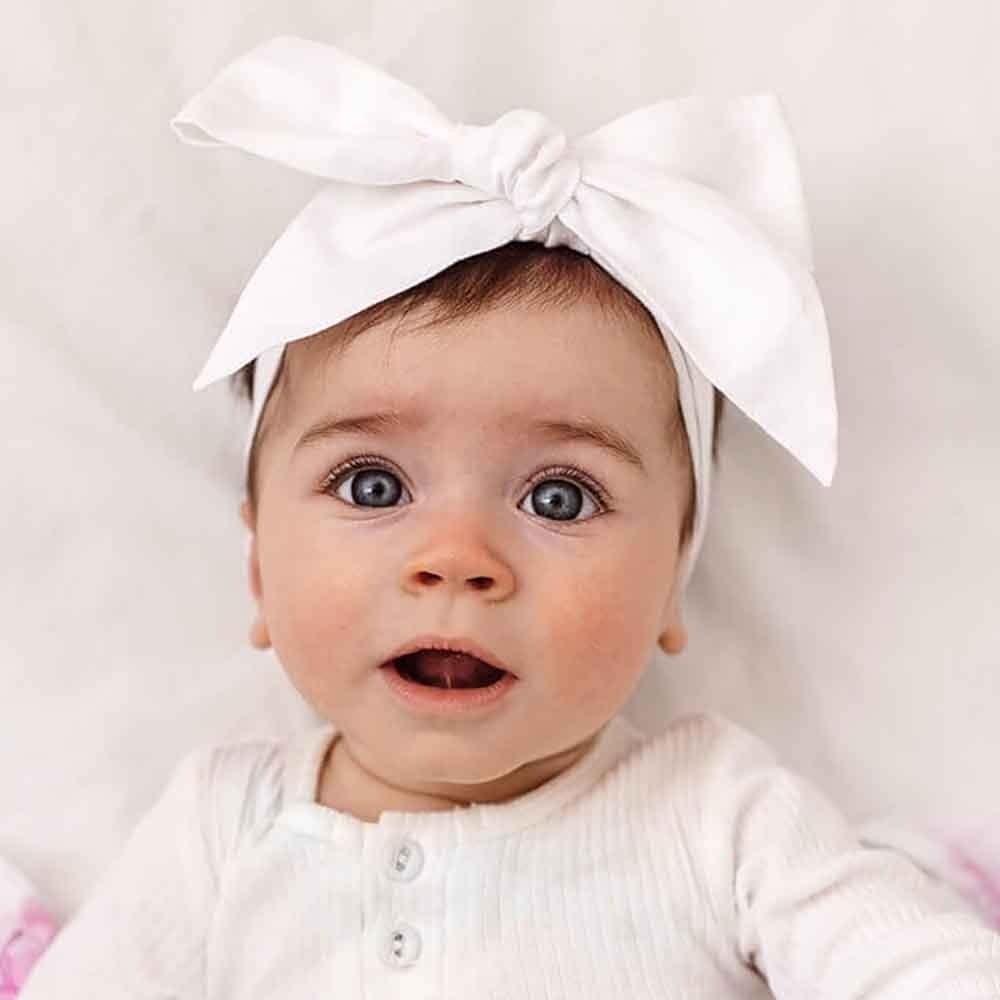 Snuggle Hunny Kids Snuggle Hunny Linen Headbow Wrap - White