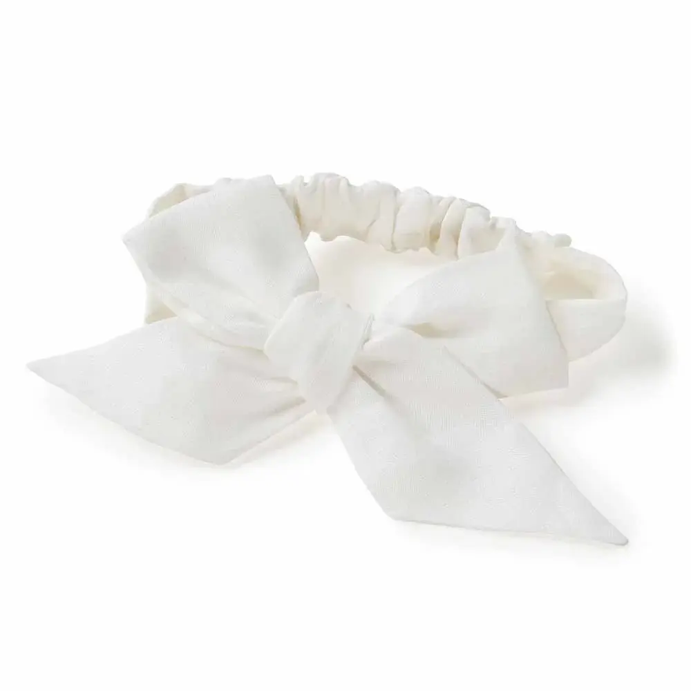 Snuggle Hunny Kids Snuggle Hunny Linen Headbow Wrap - White