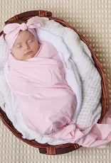 Snuggle Hunny Kids Snuggle Hunny Organic Jersey Wrap & Topknot Set Baby Pink