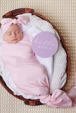 Snuggle Hunny Kids Snuggle Hunny Organic Jersey Wrap & Topknot Set Baby Pink