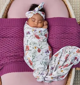 Snuggle Hunny Kids Snuggle Hunny Organic Jersey Wrap & Topknot Set Meadow