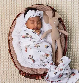 Snuggle Hunny Kids Snuggle Hunny Organic Jersey Wrap & Topknot Set Pony Pals