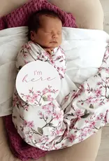 Snuggle Hunny Kids Snuggle Hunny Organic Jersey Wrap & Topknot Set Cherry Blossom