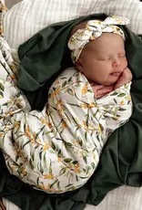 Snuggle Hunny Kids Snuggle Hunny Organic Jersey Wrap & Topknot Set Golden Wattle