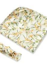 Snuggle Hunny Kids Snuggle Hunny Organic Jersey Wrap & Topknot Set Golden Wattle