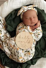 Snuggle Hunny Kids Snuggle Hunny Organic Jersey Wrap & Topknot Set Golden Wattle