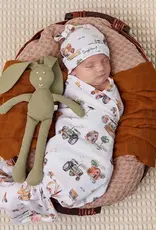 Snuggle Hunny Kids Snuggle Hunny Organic Jersey Wrap & Beanie Set Diggers & Tractors