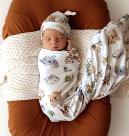 Snuggle Hunny Kids Snuggle Hunny Organic Jersey Wrap & Beanie Set Dragon