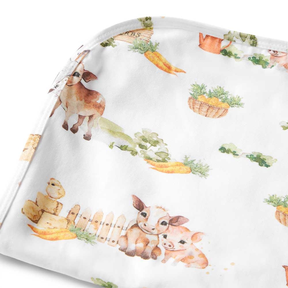 Snuggle Hunny Kids Snuggle Hunny Organic Jersey Wrap & Beanie Set Farm