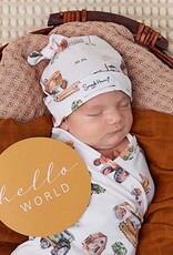 Snuggle Hunny Kids Snuggle Hunny Organic Jersey Wrap & Beanie Set Diggers & Tractors