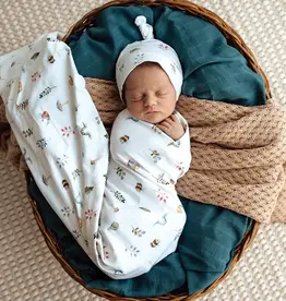 Snuggle Hunny Kids Snuggle Hunny Organic Jersey Wrap & Beanie Set Garden Friends