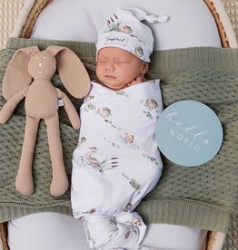 Snuggle Hunny Kids Snuggle Hunny Organic Jersey Wrap & Beanie Set Duck Pond