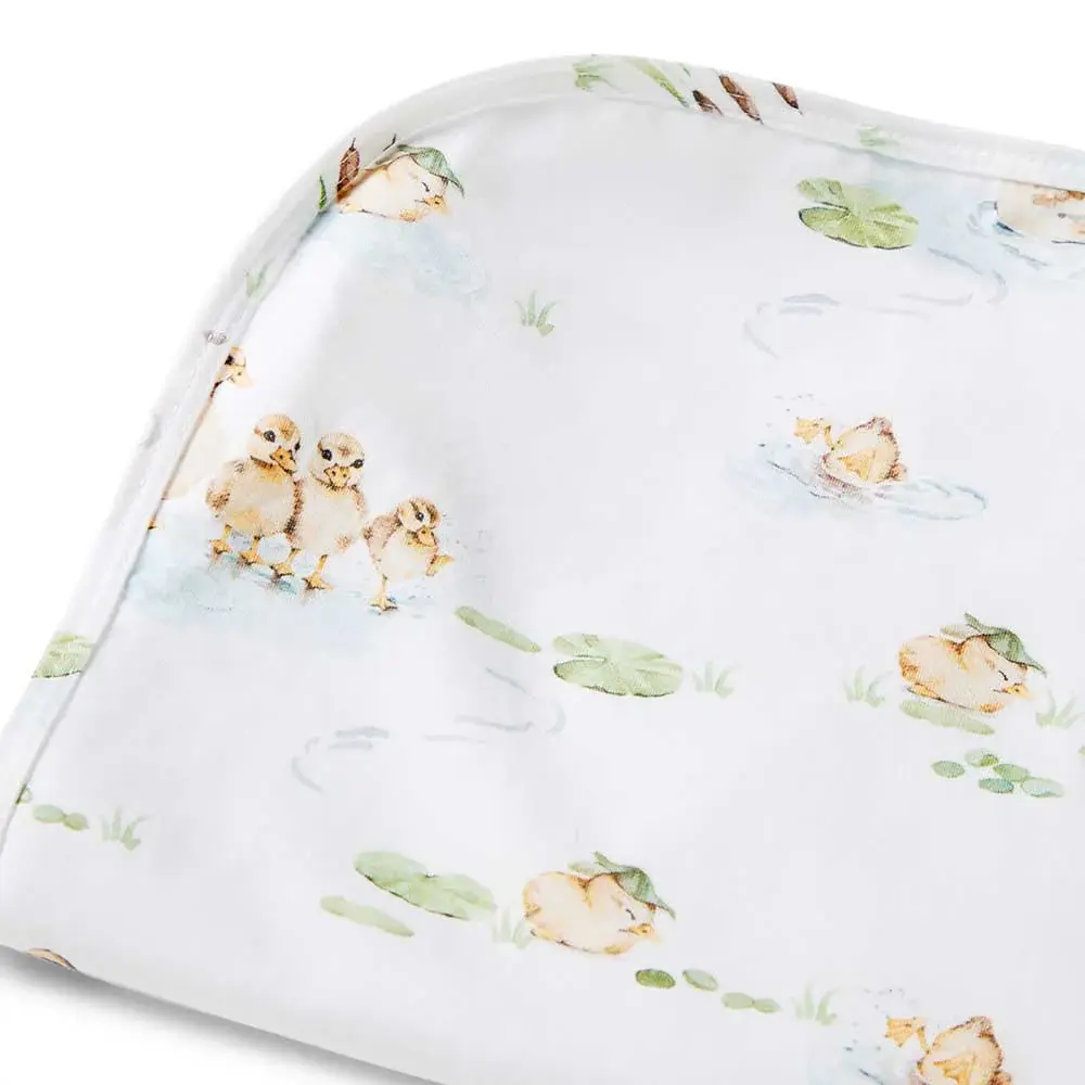 Snuggle Hunny Kids Snuggle Hunny Organic Jersey Wrap & Beanie Set Duck Pond