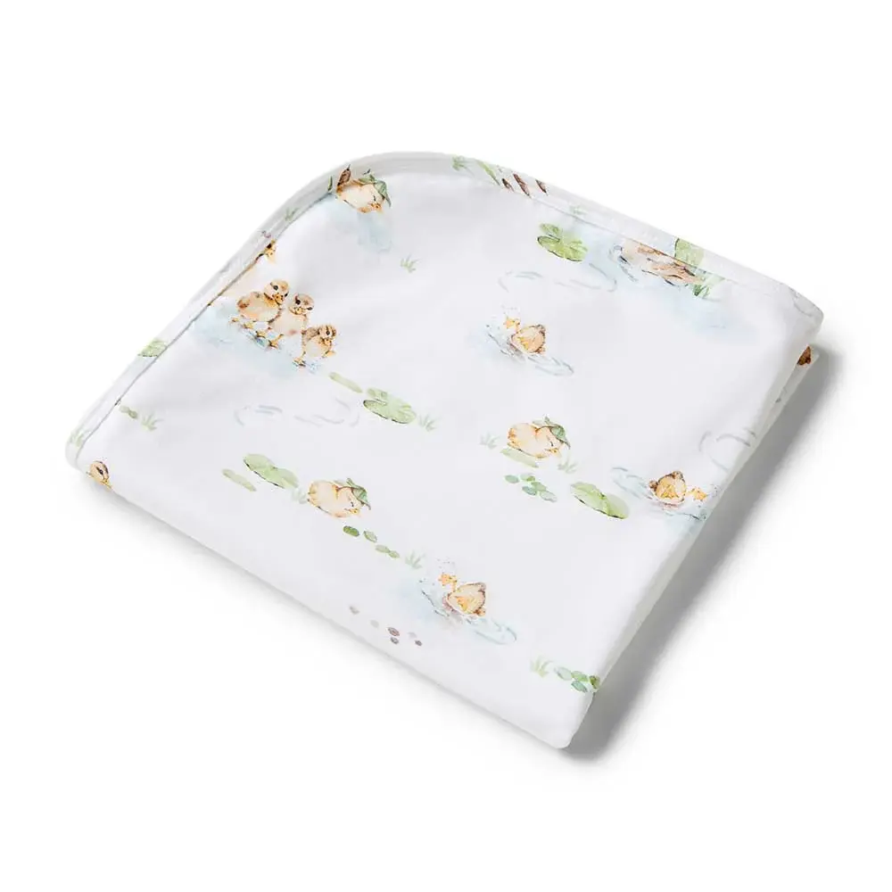 Snuggle Hunny Kids Snuggle Hunny Organic Jersey Wrap & Beanie Set Duck Pond
