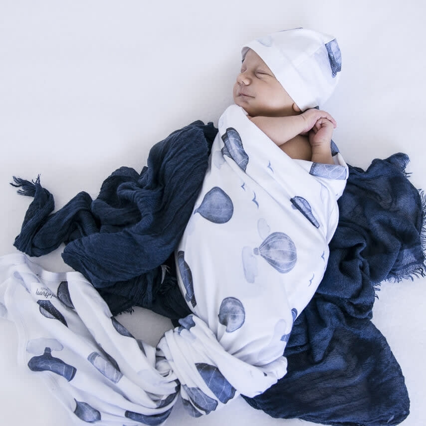 Snuggle Hunny Kids Snuggle Hunny Baby Jersey Wrap w/ matching headwear Cloud Chaser