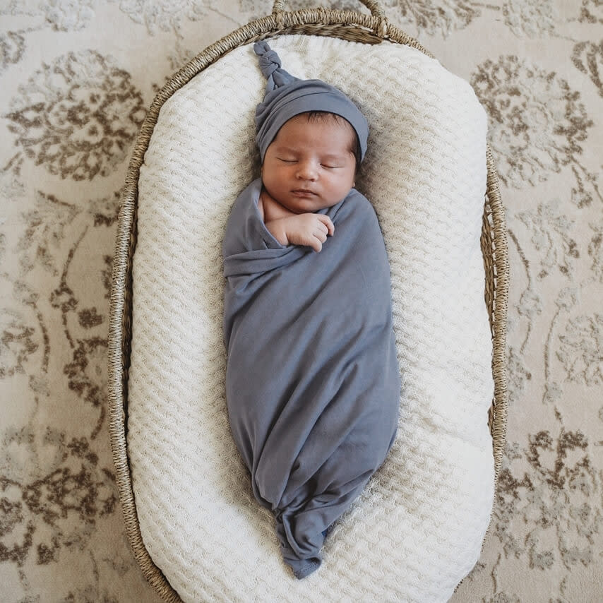 Snuggle Hunny Kids Snuggle Hunny Baby Jersey Wrap w/ matching headwear Indigo