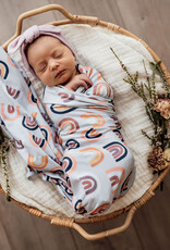 Snuggle Hunny Kids Snuggle Hunny Baby Jersey Wrap w/ matching headwear Sunset Rainbow